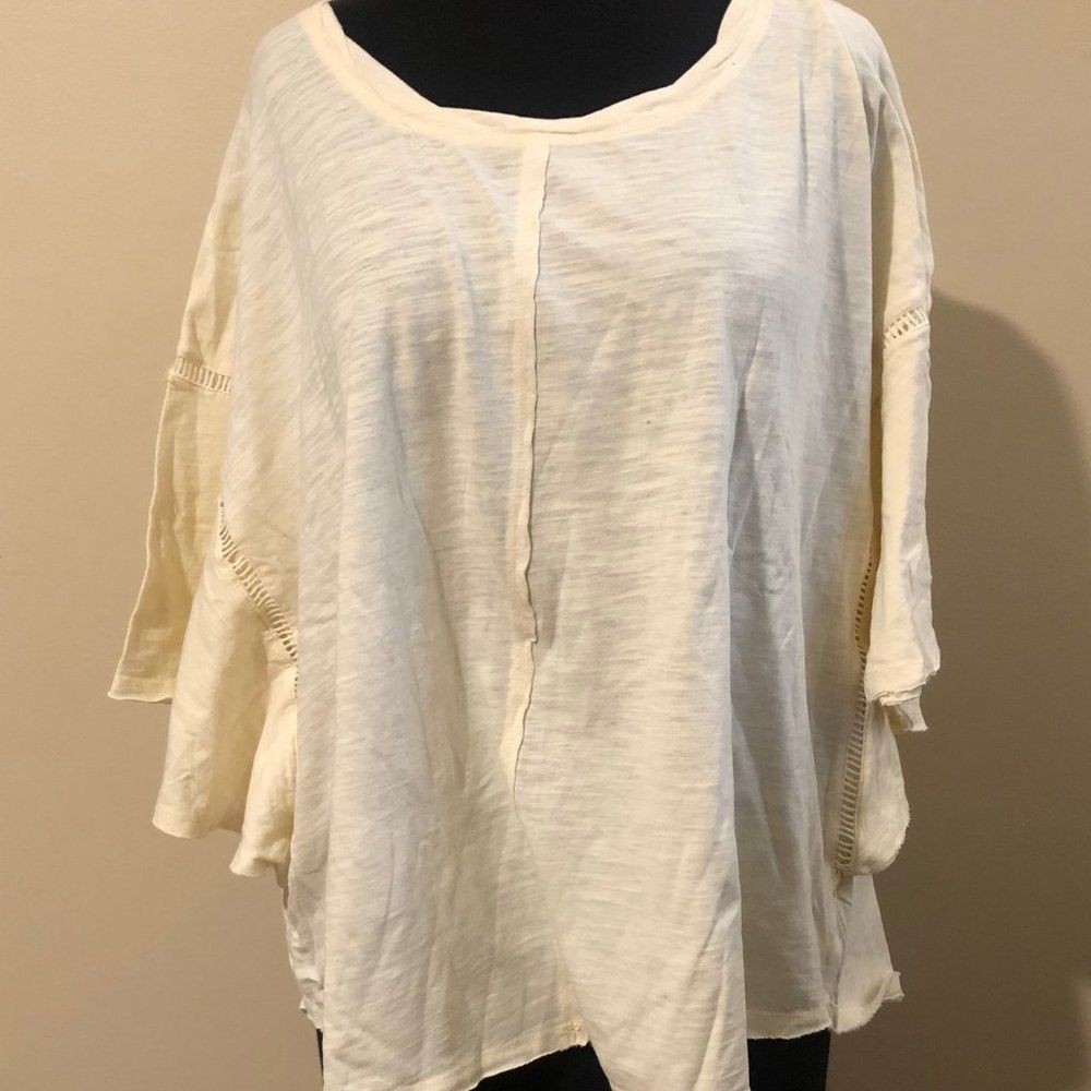 Mineral Washed Ruffle Sleeve Top 5153 NWT Boutique - Picture 7 of 9